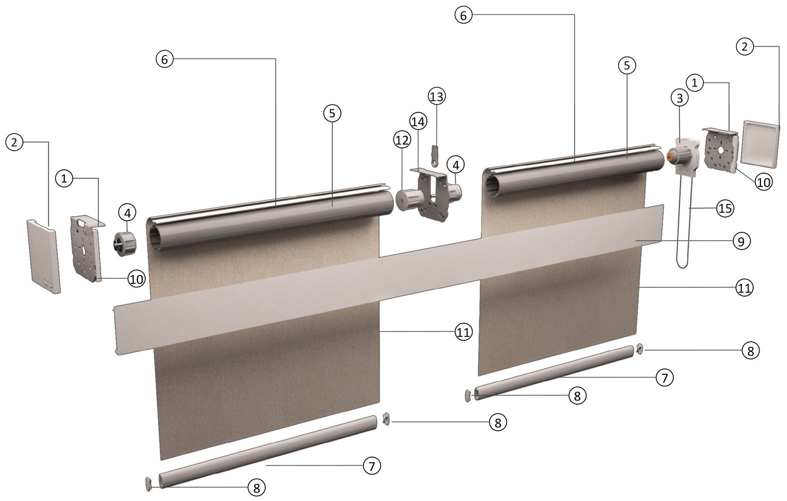 Euro Systems® Salire Manul Roller Blinds, Multi banding, Dubai, Abu Dhabi, Sharjah, Ajman, UAE, Doha, Qatar, KSA