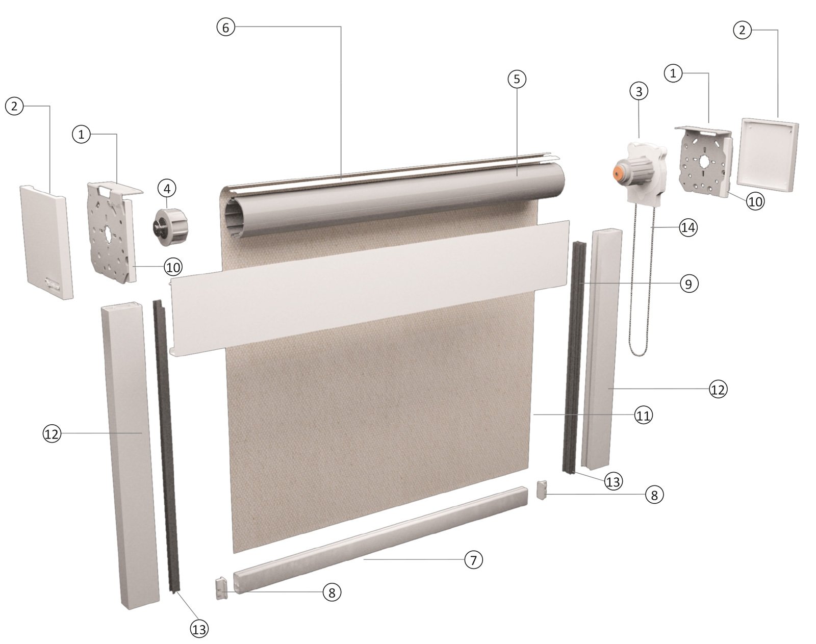 Euro Systems® Salire Manul Roller Blinds, Zipper Channel, Dubai, Abu Dhabi, Sharjah, Ajman, UAE, Doha, Qatar, KSA