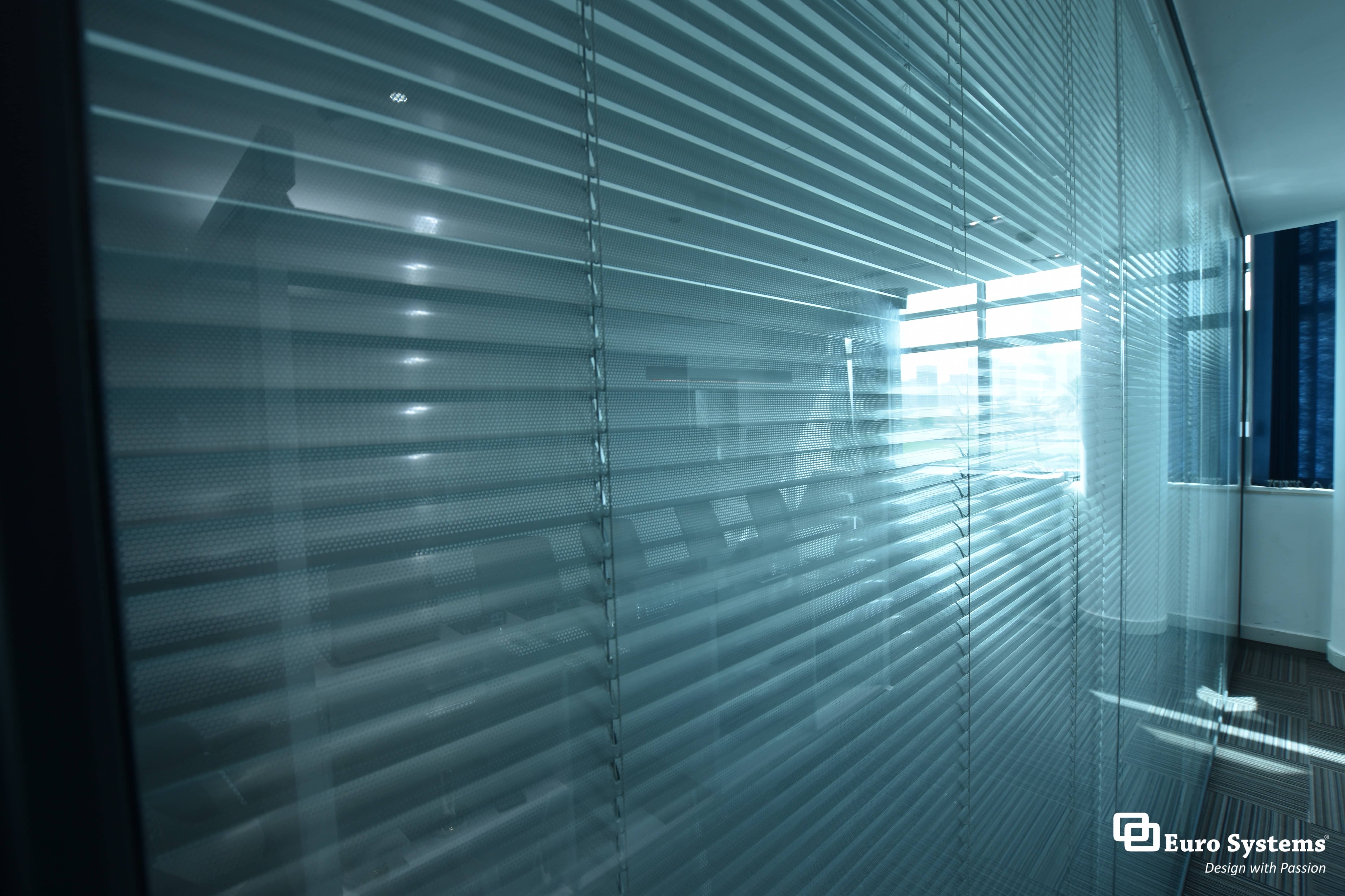 Euro Systems® Double Glazed partition with Venetian Blinds